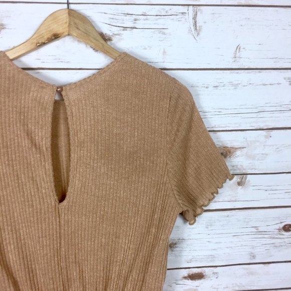 Khaki MakeMeChic High Waist Romper - Picture 12 of 12